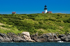 Seguin Island Lighthouse Rests on Rocky Hilltop in Maine